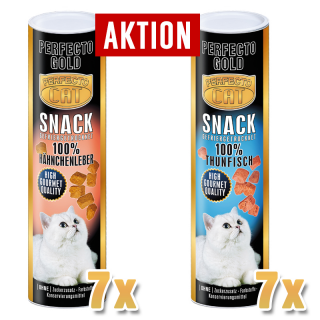 7x Perfecto Cat Snack gefriergetrocknet verschiedene Sorten