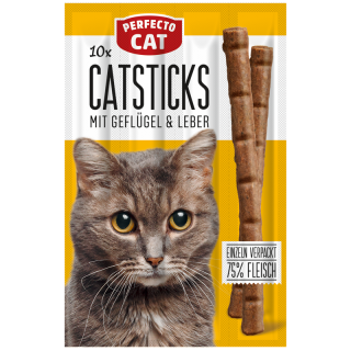 Perfecto Cat 10er Katzensticks - Geflügel, Leber