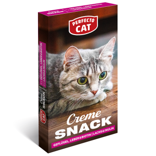 Perfecto Cat Creme Snack Geflügel & Biotin, Lachs & Inulin - 120g
