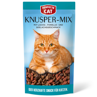 Perfecto Cat Knusper-Mix mit Lachs-, Forelle- und Seelachsgeschmack 60g