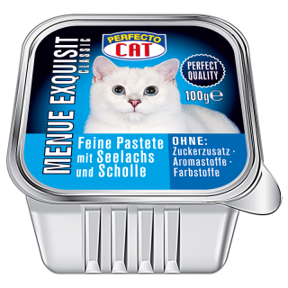 Perfecto Cat Menue Exquisit 100g - Seelachs & Scholle