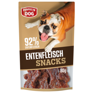 Perfecto Dog Entenfleisch Snacks mit 92 % Entenfleisch 80g