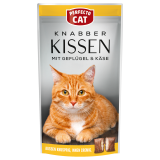 Perfecto Cat Feine Knabber Kissen mit Geflügel & Käse 50g
