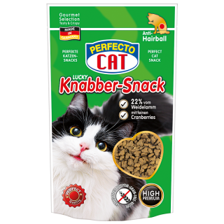 Perfecto Cat Lucky Knabber-Snack Weidelamm & Anti-Hairball 50g