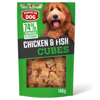 Perfecto Dog Chicken & Fish Cubes 140g