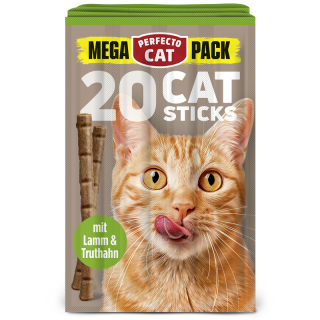 Perfecto Cat MEGA PACK 20 Catsticks mit Lamm & Truthahn 100g