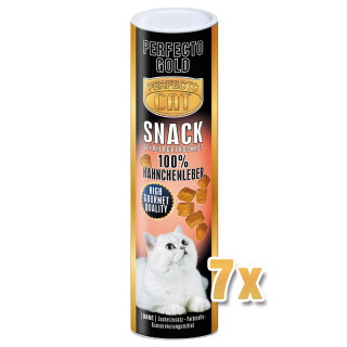 7x Perfecto Cat Snack gefriergetrocknet 100% Hähnchenleber 25g